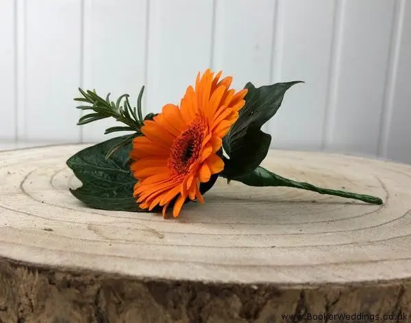 Bright Orange Gerbera Buttonhole