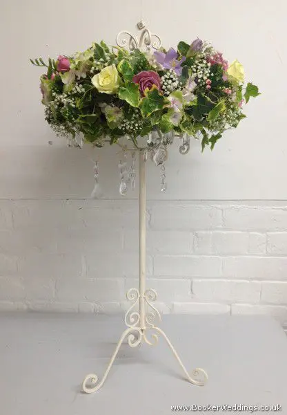 Tall Candelabra Reception Table Centrepiece with Peony, Rose, Hydrangea and Freesia