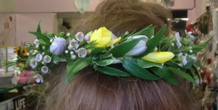 Freesia and wax head circlet