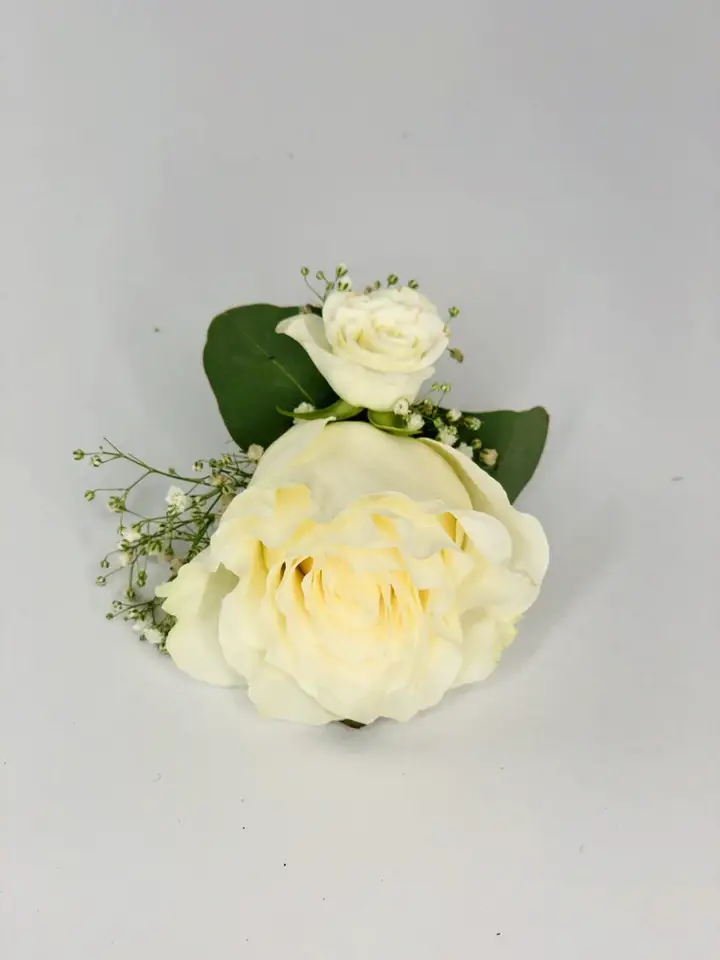 White Rose and Spray Rose Bestman Buttonhole