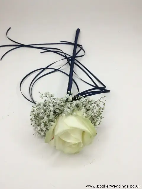 Blue and White Flower Girl Wand