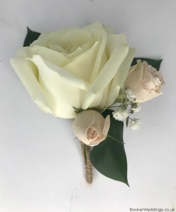 Blush and Ivory Groom Buttonhole