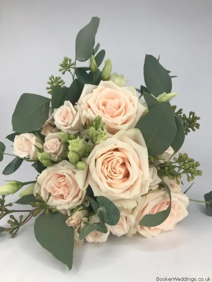 Bride Blush Rose and Eucalyptus Bouquet