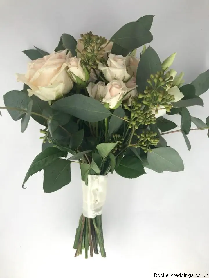 Bride Blush Rose and Eucalyptus Handtied