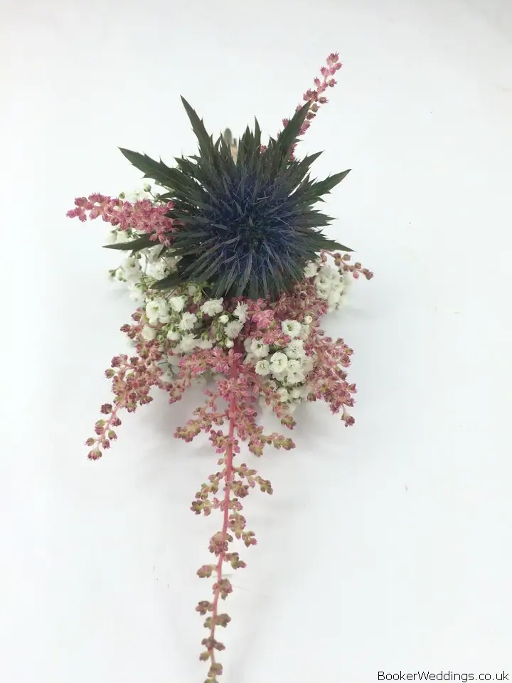 Pink Blue and White Buttonhole