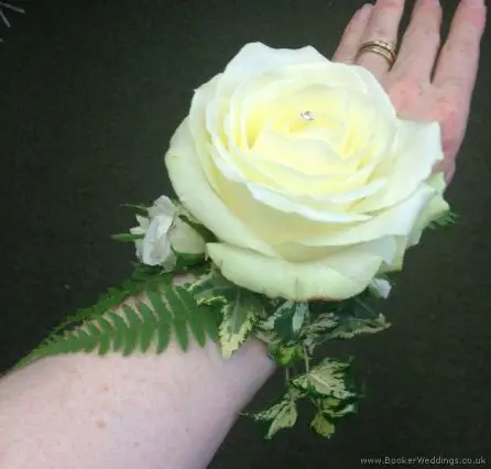 Rose and Diamante Wrist Corsage