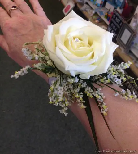 Rose and Limonium Wrist Corsage