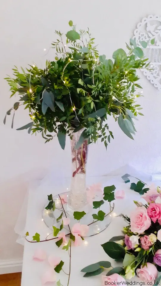 Tall Table Arrangement for Wedding at Home
