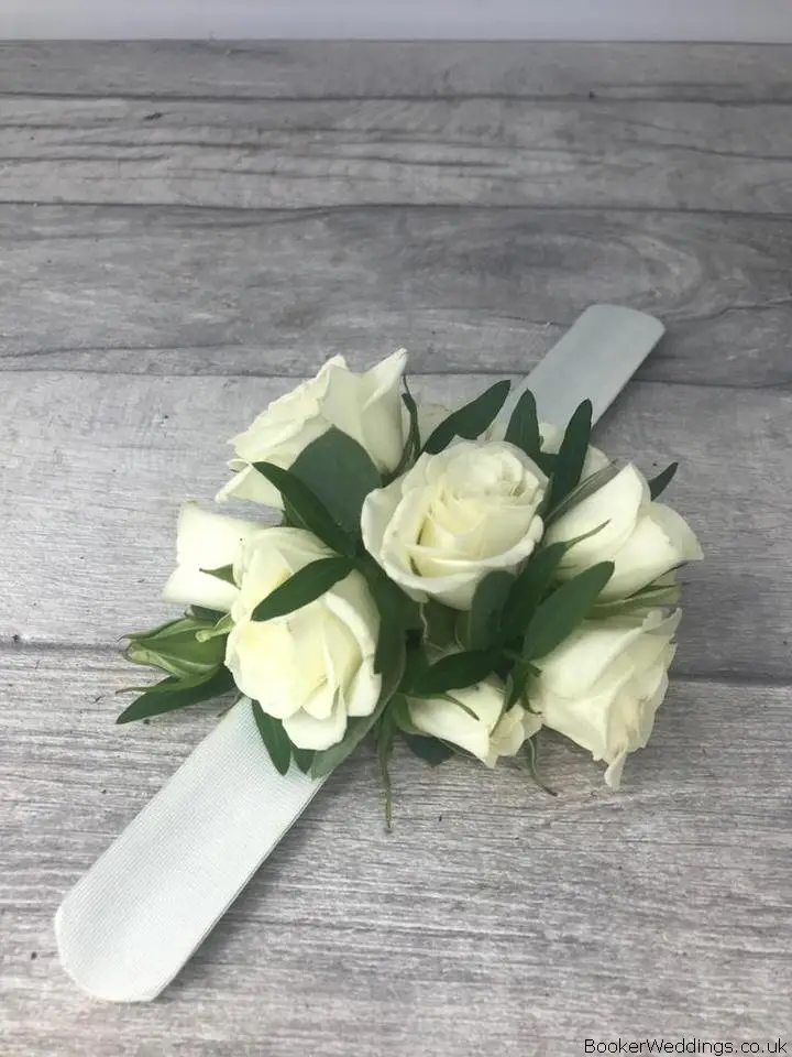 White Spray Rose Wrist Corsage