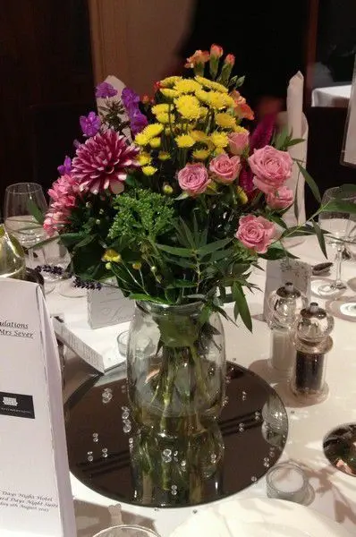 Multi Coloured Mason Jar Table Arrangement 2