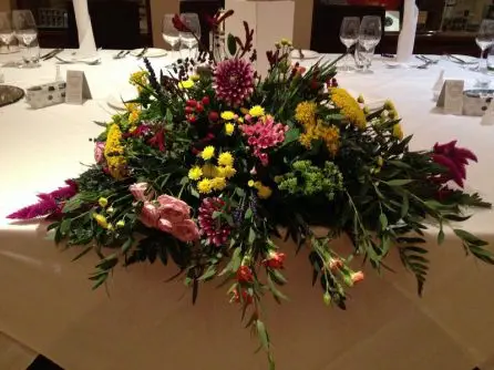 Multicoloured Top Table Arrangement