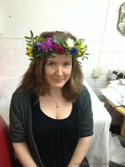 Bridal Hair circlet Flower Crown of multicoloured wild meadow flowers