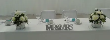 Top Table Mirrored Cube Arrangements Close up of Centre