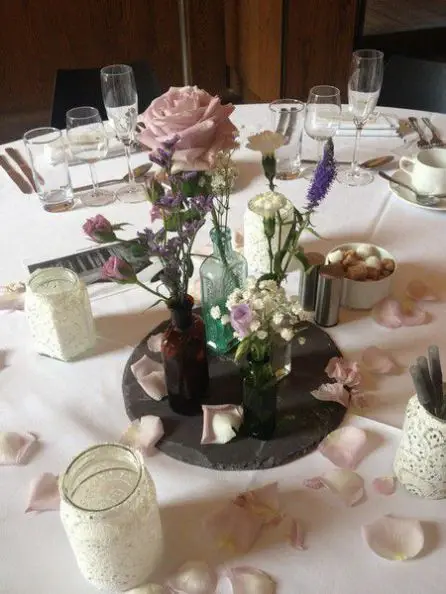 Medicine Bottles Wedding Table Arrangement