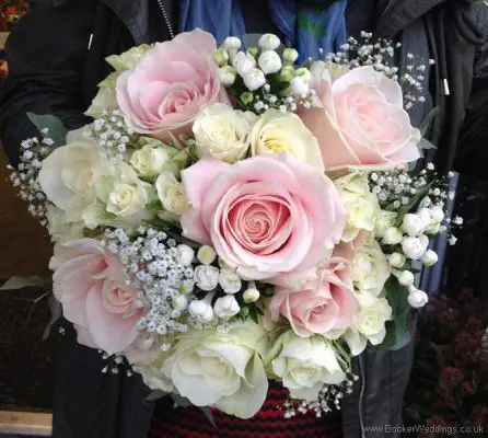 Blush and Ivory Flowers with Gypsophila Bridal Bouquet