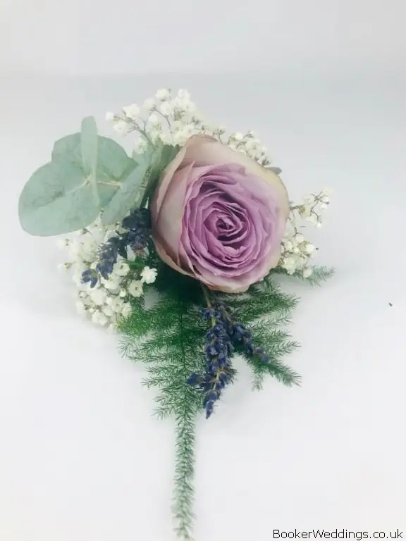 Lilac Rose Fancy Buttonhole for Groom