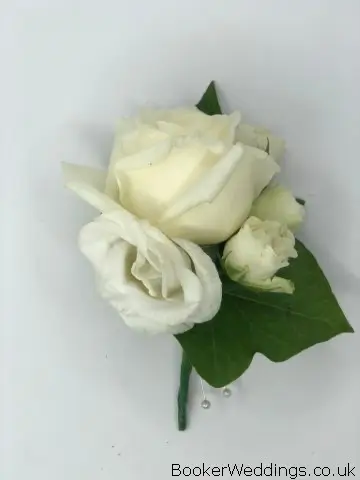 White Rose and Lisianthus Buttonhole