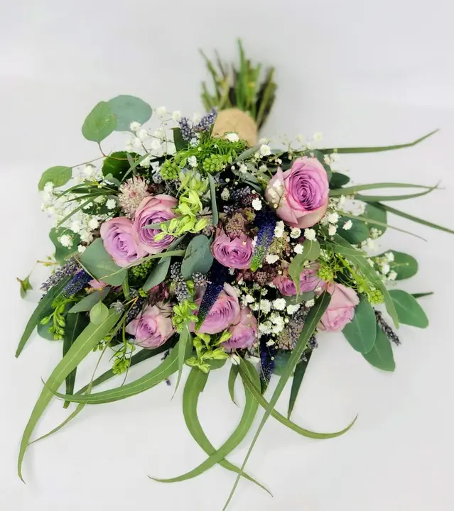Lilac Rose and Eucalyptus Brides Handtied