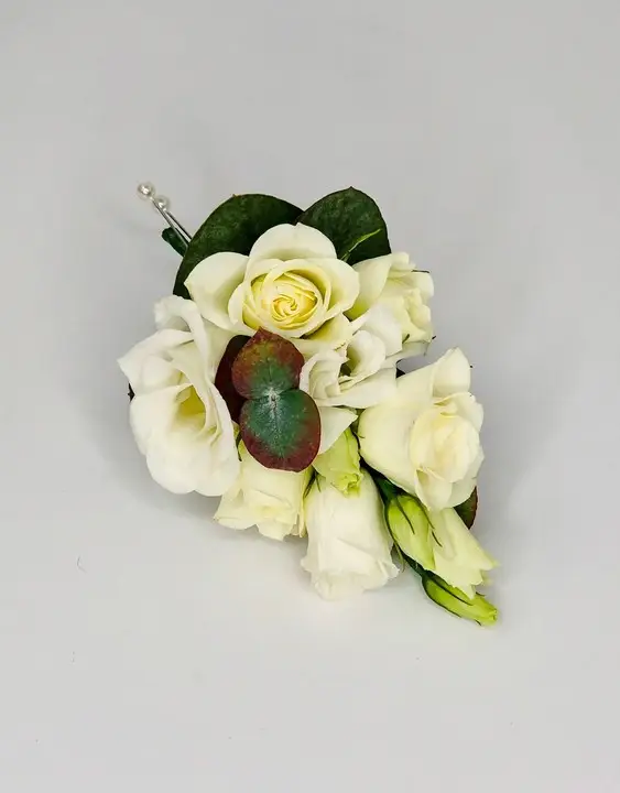 White Rose and Lisianthus Corsage
