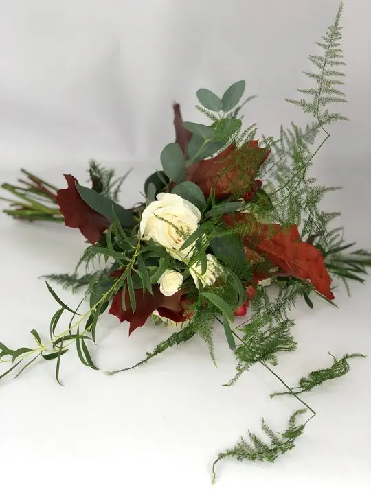 Peach Rose Autumn Textures Bridesmaid Bouquet