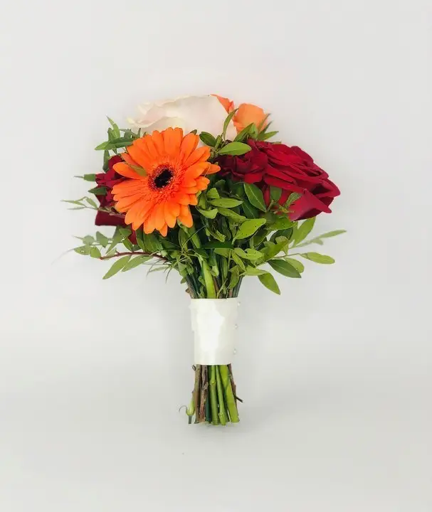 Red Rose and Gerbera Bridesmaid Bouquet