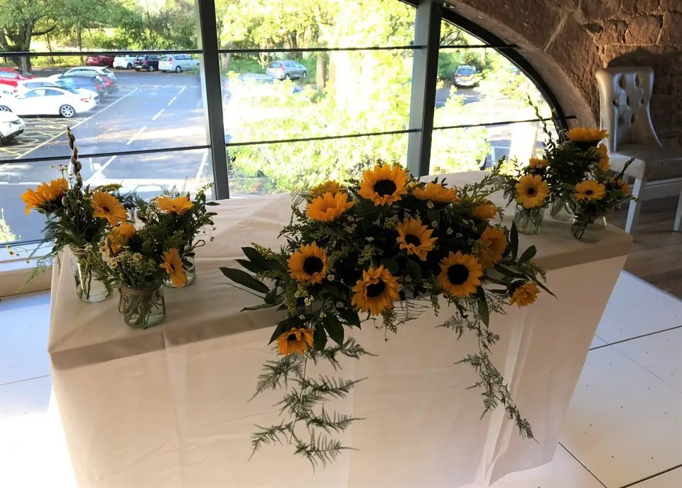 Sunflower Top Table and Jars
