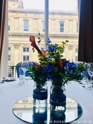 Table Centrepieces Glass Jars and Mirror Plates