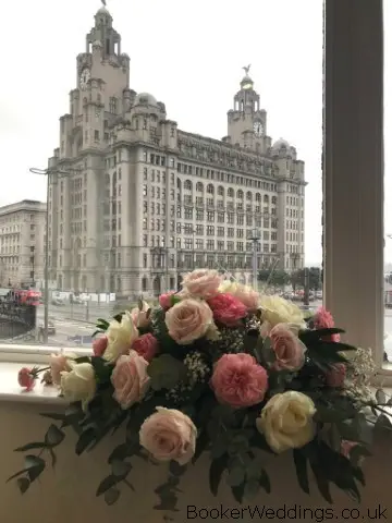 Atlantic Tower Wedding Flowers in Pink and White
