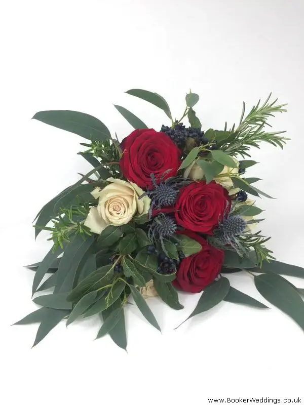 Bridesmaid Wild Handtied Bouquet in Red and Gold