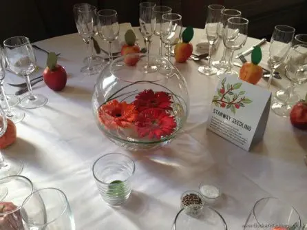 Bright and Vibrant Gerbera Fishbowl Table Centrepiece at the Racquet Club Liverpool