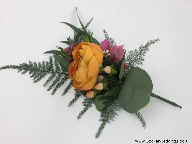 Mothers Pin Corsage in Orange and Pink