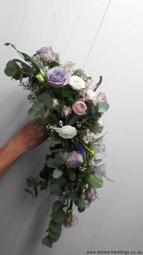 Bride Shower Bouquet of Roses Veronica Lissanthus and Astibe