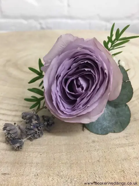 Lullaby Lilac Rose and Lavender Buttonhole