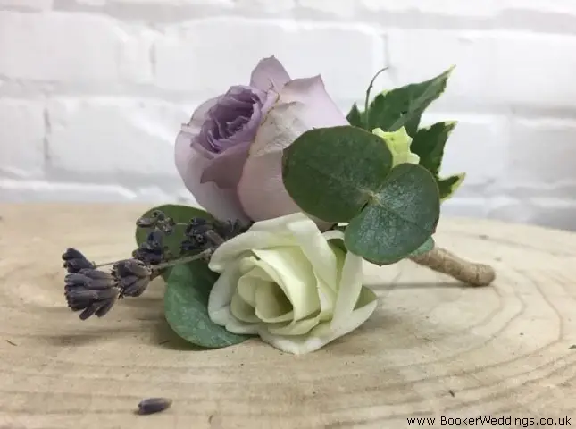 Vintage Wedding Buttonhole for Lady in Lilac