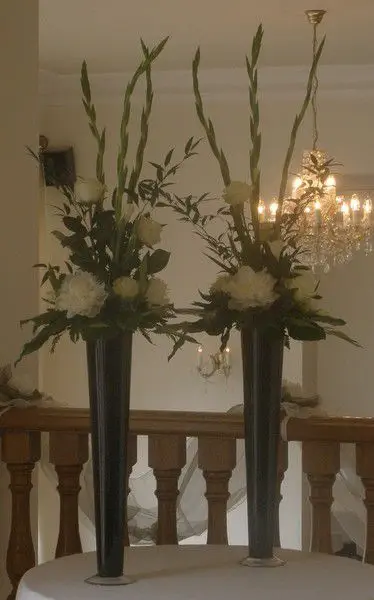 Peony Rose and Gladioli Tall Table Arrangement