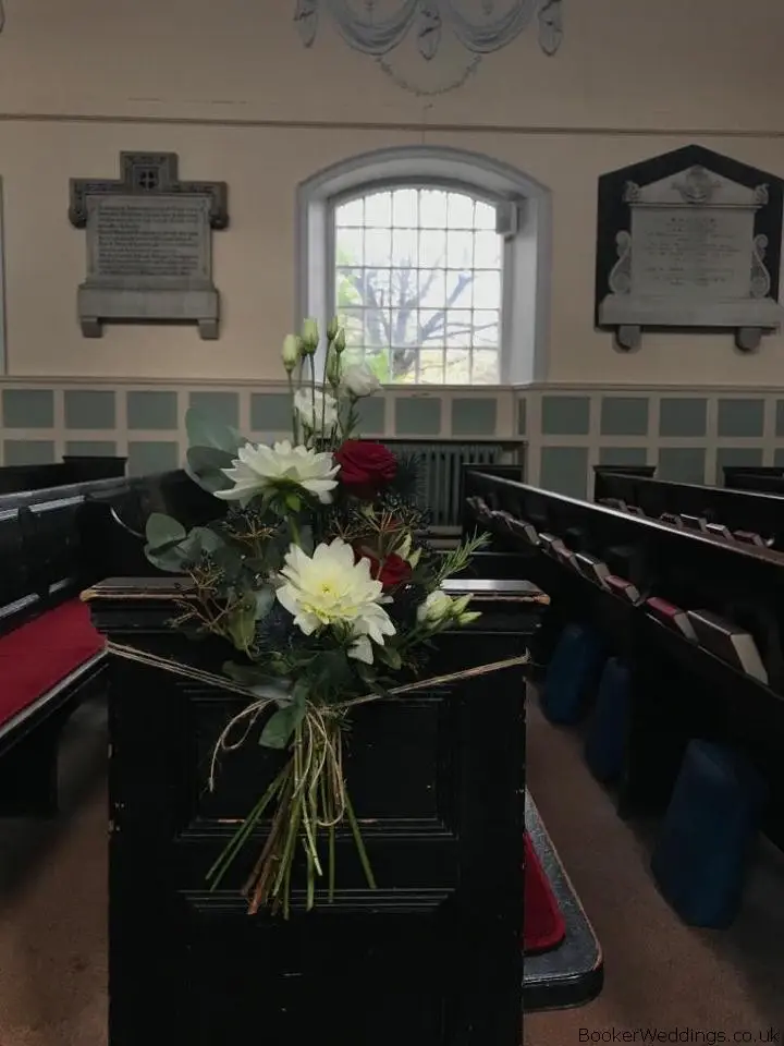 Church Pew Ends Bunch of Flowers