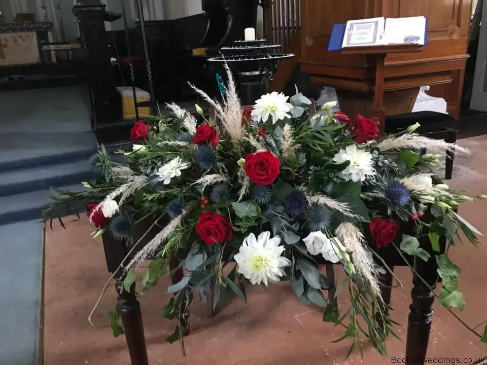Long and Low Registrar Table Arrangement
