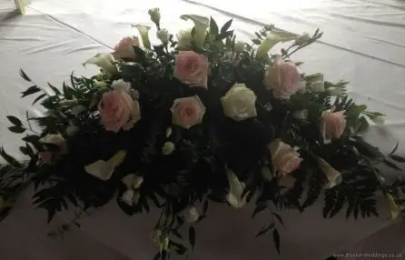 Blush Rose and Calla Lily Top Table Arrangement at Knowsley Hall 2