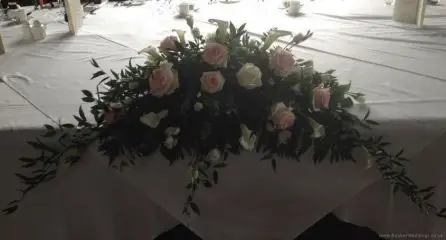 Blush Rose and Calla Lily Top Table Arrangement at Knowsley Hall
