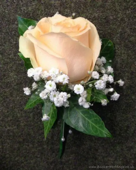 Peach Rose Buttonhole 2