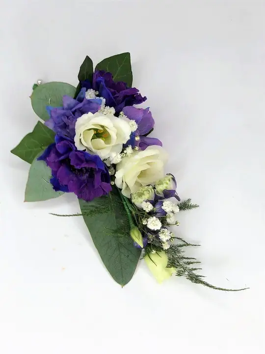 Blue Delphinium and Gypsophila Corsage for Wedding