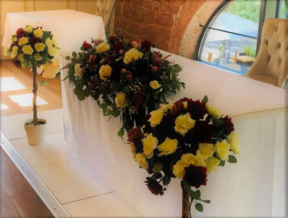 Deep Red Rose Top Table at Allerton Manor