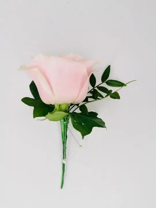 Pretty Pink Buttonhole with Simple Foliage