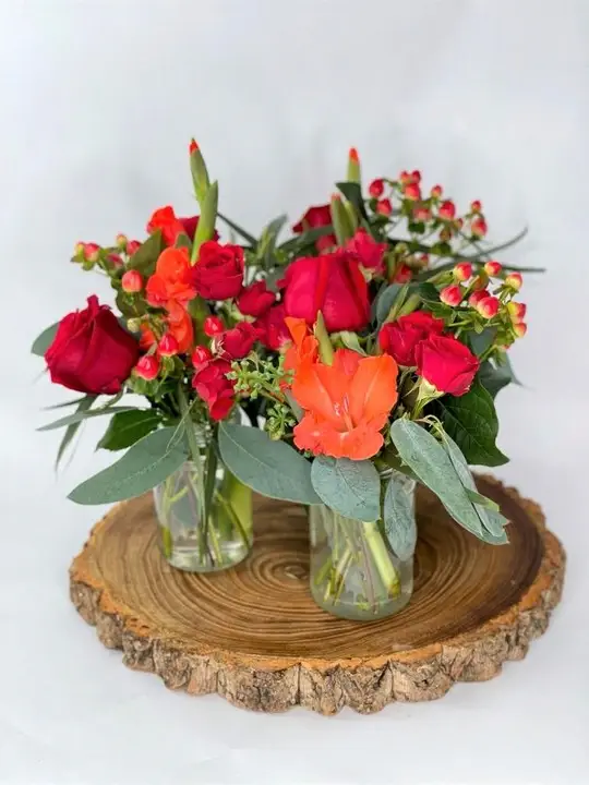 Trio Set of Jars in Warm Autumn Tones and Berries