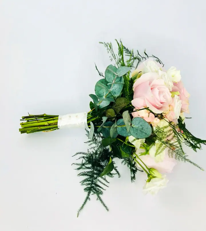 Bridesmaid Handtied Pink Roses Peonies and Hydrangeas