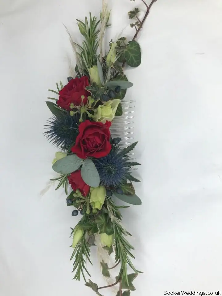 Bridesmaid Winter Flowers Hair Comb