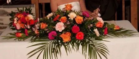 Top table Arrangement of Rose, Germini and Carnations