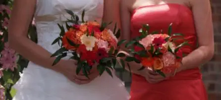 Brides and Bridesmaid Bouquet of Roses Germini and Carnations