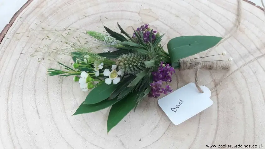 Buttonhole for Dad of the Bride for Rustic Wedding