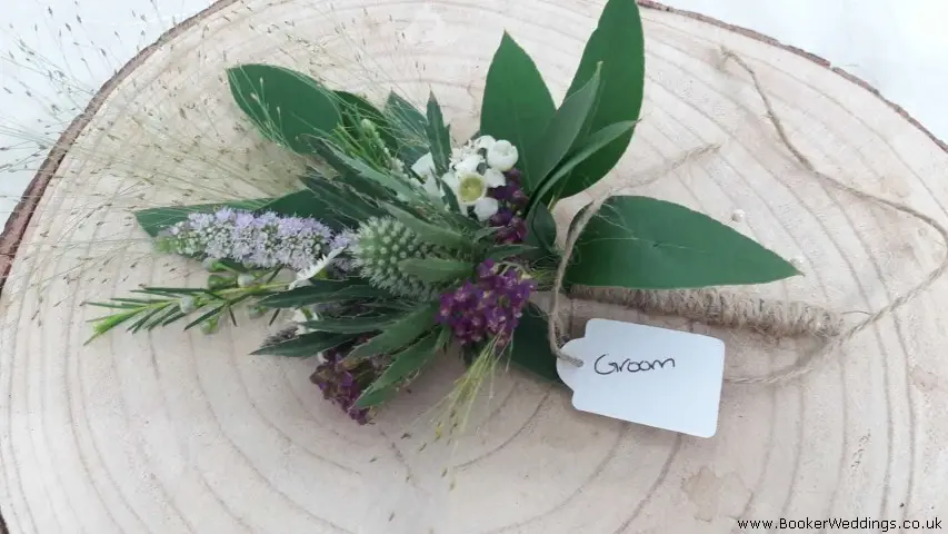Buttonhole for Groom at Rustic Wedding